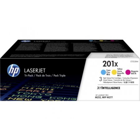 HP 201X 3-pack CMY, CF253XM originální