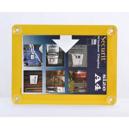 Informační rámeček na sklo A4, žlutý