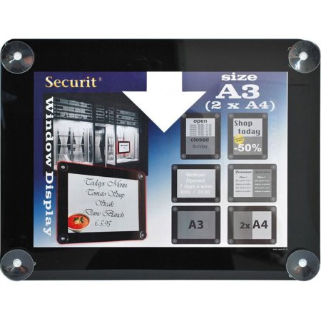 Informační rámeček na sklo A3, černý, obr. 1