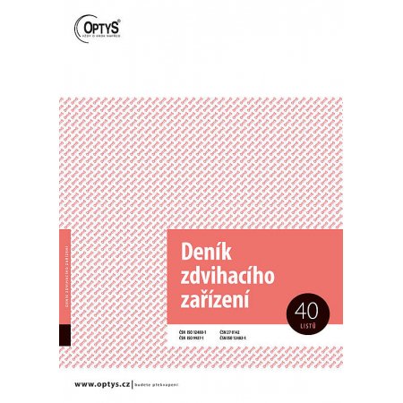 Deník zdvihacího zařízení A4, obr. 1