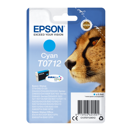 Epson Singlepack Cyan T0712 DURABrite Ultra Ink originální