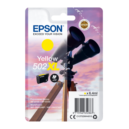 EPSON singlepack,Yellow 502XL,Ink,XL originální