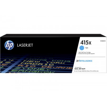 HP 415X Cyan LaserJet Toner Cartridge, W2031X originální