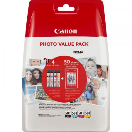 Canon INK CLI-581 BK/C/M/Y PHOTO VALUE BL SEC originální