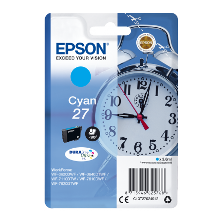 Epson Singlepack Cyan 27 DURABrite Ultra Ink originální
