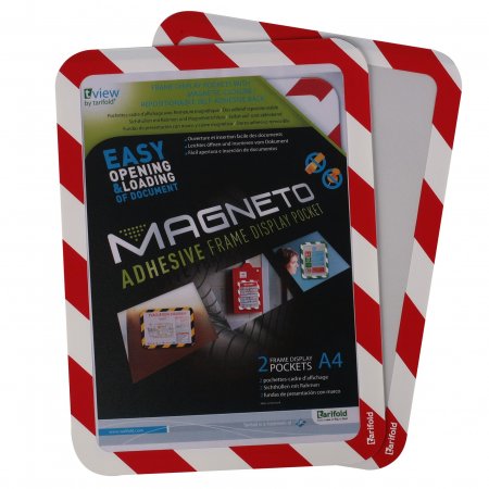Magneto kapsa A4 bezpečnostní samolepící, červeno-bílá, 2ks 