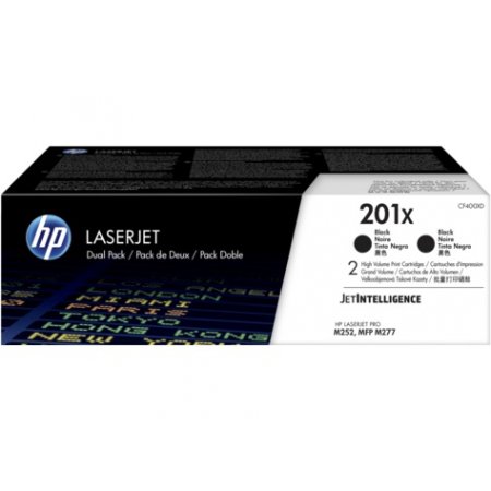 HP 201X tisková kazeta černá velká,CF400XD -2 pack originální