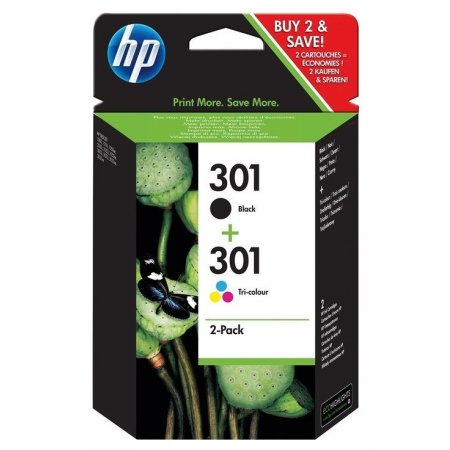 HP 301 combo pack ( černá, 3barená), N9J72AE originální