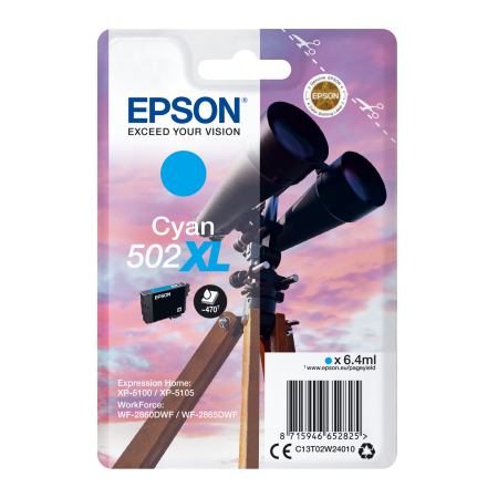 EPSON singlepack,Cyan 502XL,Ink,XL originální