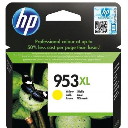 HP 953XL žlutá inkoustová kazeta, F6U18AE originální