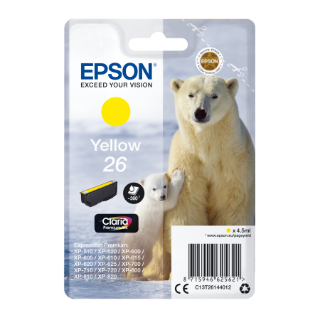 Epson Singlepack Yellow 26 Claria Premium Ink originální