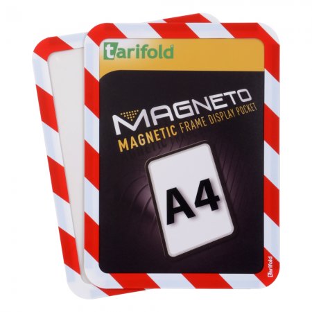 Magneto - bezpečnostní magnetický rámeček A4, červeno-bílý - 2 ks, obr. 1