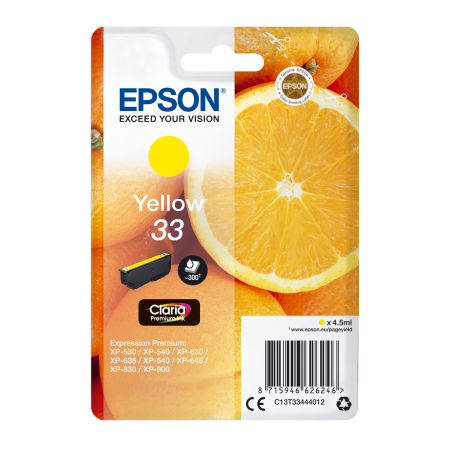 Epson Singlepack Yellow 33 Claria Premium Ink originální