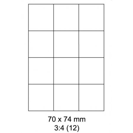 Samolepící etikety pro laserový a inkoustový tisk 70 x 74 mm  