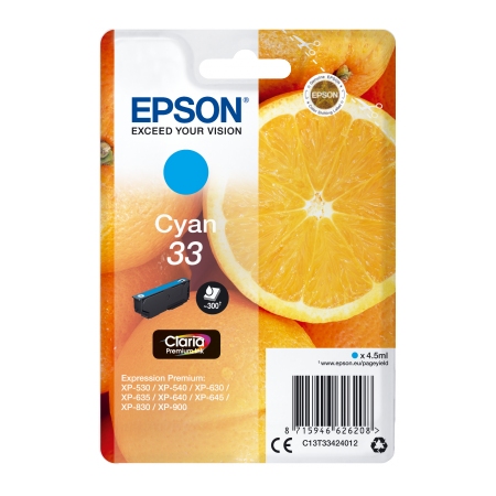 Epson Singlepack Cyan 33 Claria Premium Ink originální