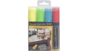 Sada 4 silných popisovačů, šířka hrotu 7-15 mm, červená, modrá, žlutá, zelená