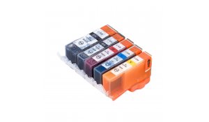 Canon PGI-525BK + CLI-526CMYK - kompatibilní multibalení 5 cartridge s čipy, Topprint