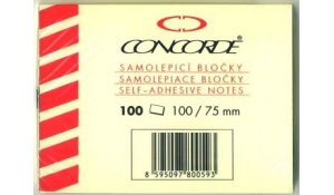 Bloček samolepící Concorde - 75x100 mm, 100 lístků