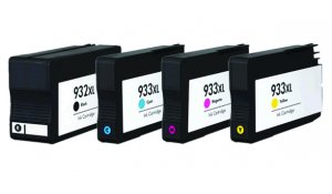 HP CN053A,CN054A, CN055A, CN056A - kompatibilní sada 932XL BK + 933XL CMY s čipy 