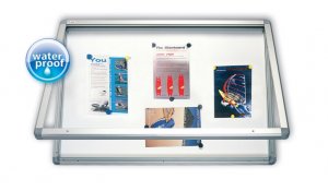 Venkovní horizontální vitrína 70x53 cm (4xA4), voděodolný ALU rám, magnetický vnitřek