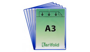 ochranné kapsy samolepicí, A3, otevřené na krátké straně, nepermanentní, modré - 5 ks