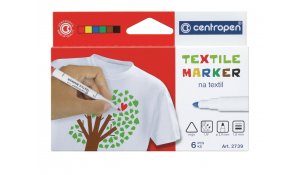 Značkovač na textil, Centropen 2739, sada 6 barev