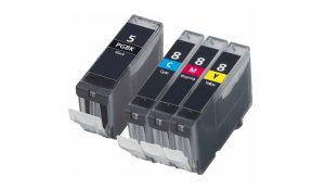 Canon PGI-5 + CLI-8CMY - kompatibilní multibalení 4 cartridge s čipy