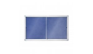 Interiérová vitrína s posuvnými dveřmi 97x70 cm (8xA4), modrý filc