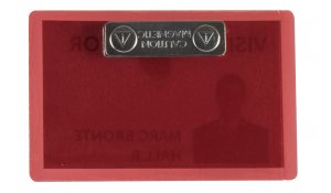 jmenovka samolaminovací, s magnetem, se štítky, PP, 66x100 mm, červená - 25 ks