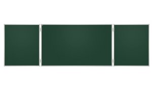 Trojdílná zelená magnetická tabule 120x90/240 cm, keramická, ALU rám